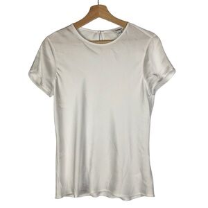 Express White Keyhole Neck Short Sleeve Blouse S‎